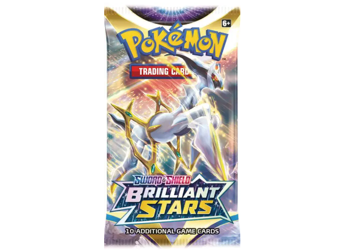 Pokémon Trading Card Game Brilliant Stars Sleeved Booster Pack Sword & Shield Series Includes 10 Additional Card Sleeves for Collectors and Enthusiasts
