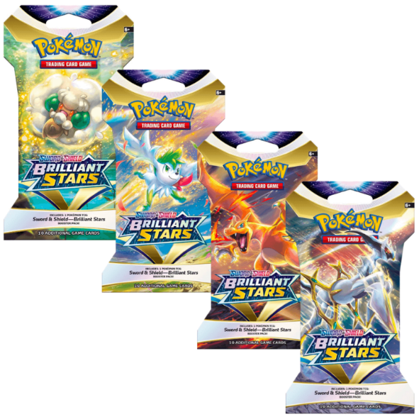 Pokémon Trading Card Game Brilliant Stars Sleeved Booster Pack Sword & Shield Series Includes 10 Additional Card Sleeves for Collectors and Enthusiasts
