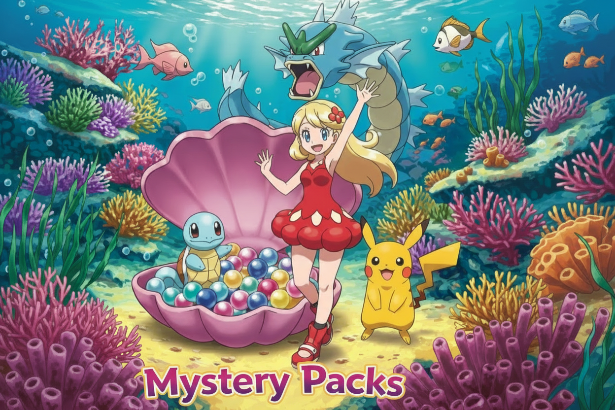 PokiPearls Pokemon Mystery Packs (Includes 5 English Pokemon packs with one being a mystery pack)
