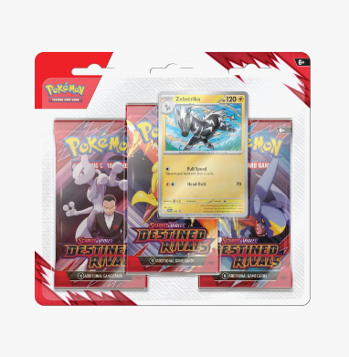Pokemon Destined Rivals 3 Pack Blister [Zebstrika] - SV10: Destined Rivals (DRI)